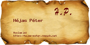 Héjas Péter névjegykártya